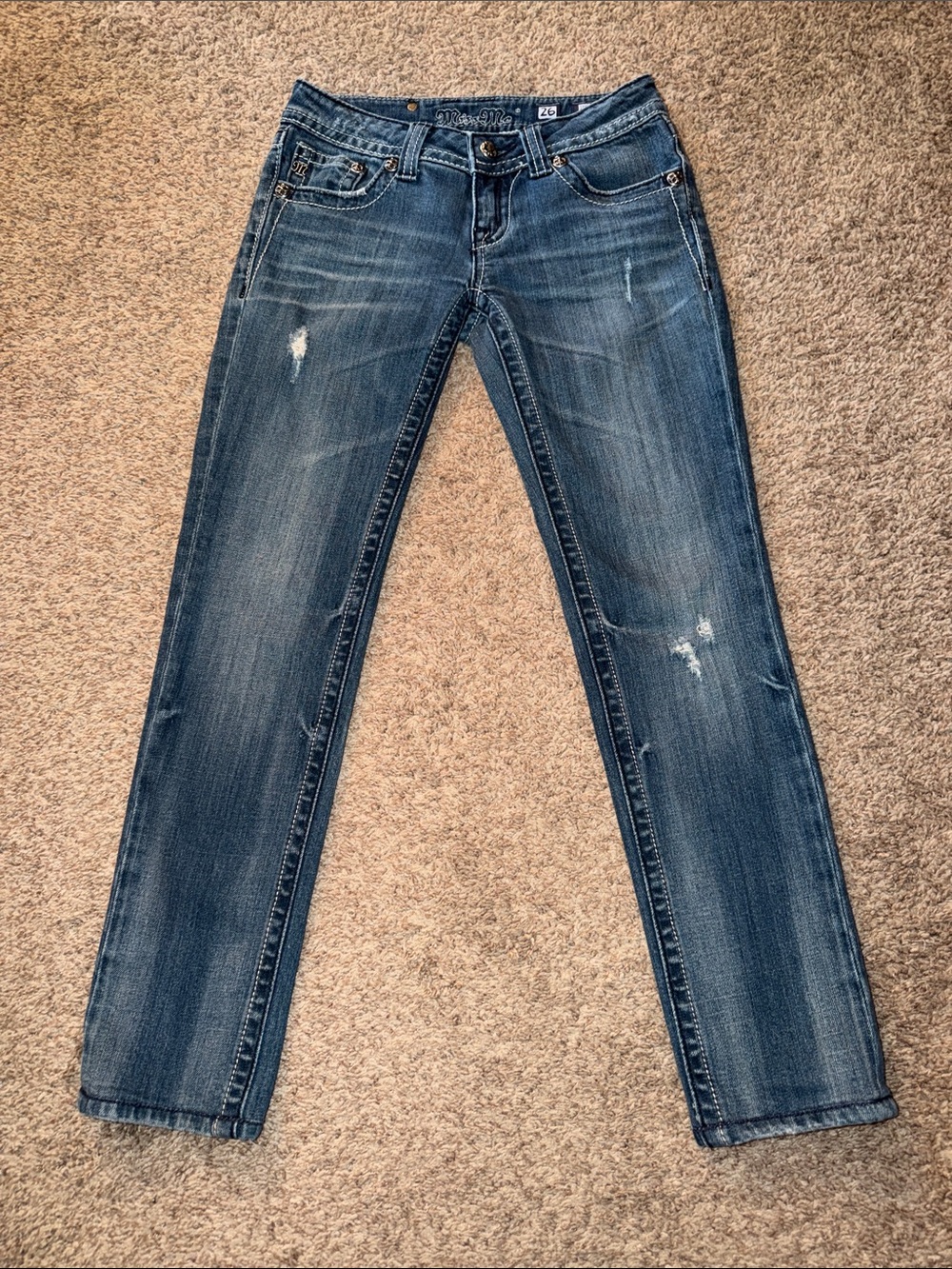 Miss Me Y2K Vintage Skinny Embellished Jeans JP5095SK Size 26